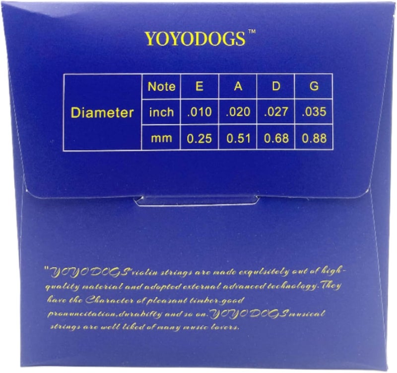 YOYODOGS Violin Strings 4/4 Full Set,E,A,D,G,2-Pack with Leather Storage Pocket Replacement 8 Violin Strings Medium Tension Rich Tone Handcrafted for Young students and Musicians (2 Pack 4/4 size blue purple) - Image 5